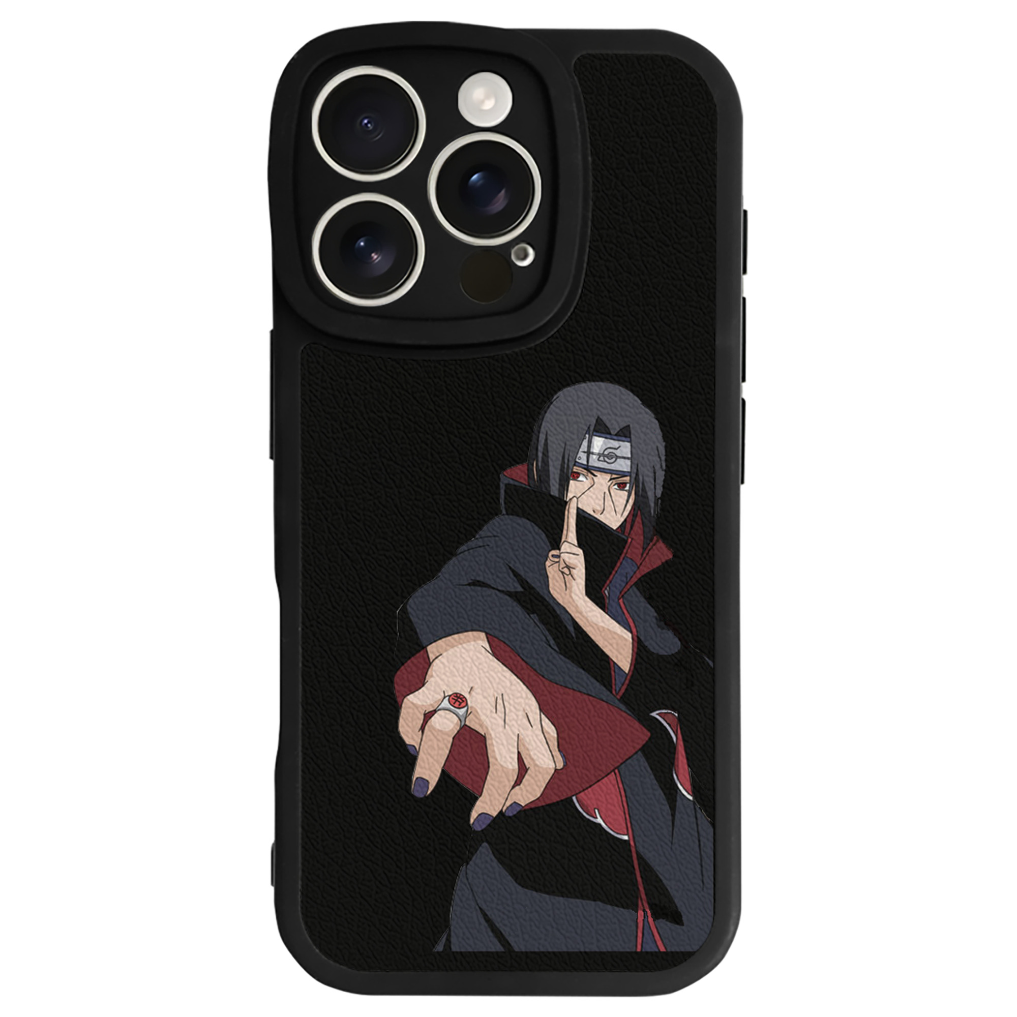 （画像用） NARUTO -ナルト- うちは イタチ Uchiha Itachi 【iPhone 16シリーズ対応】シリコンスマホケース（レザー調） 材質：シリコン